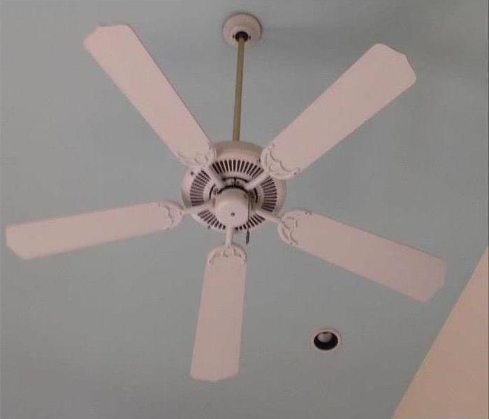 Ceiling fan cleaned after a fire damage