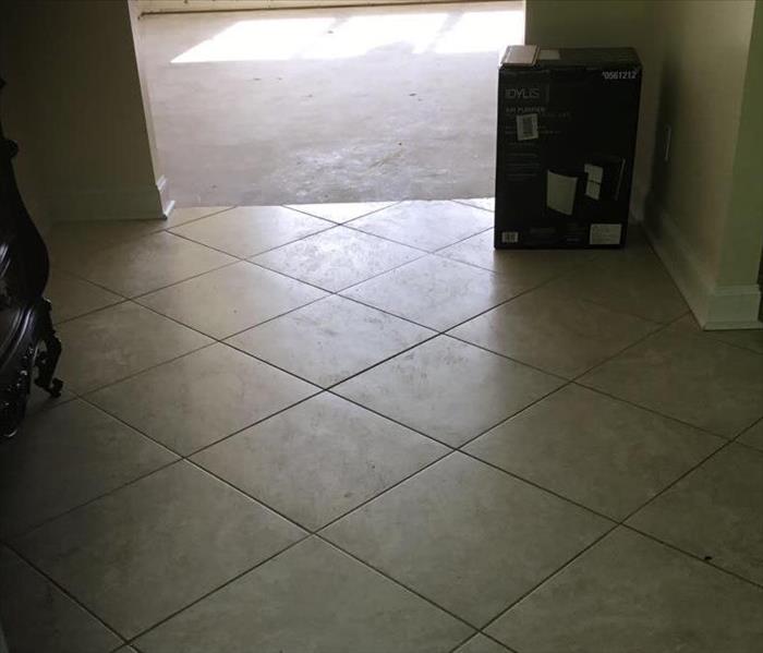 Tile floor clean and dry