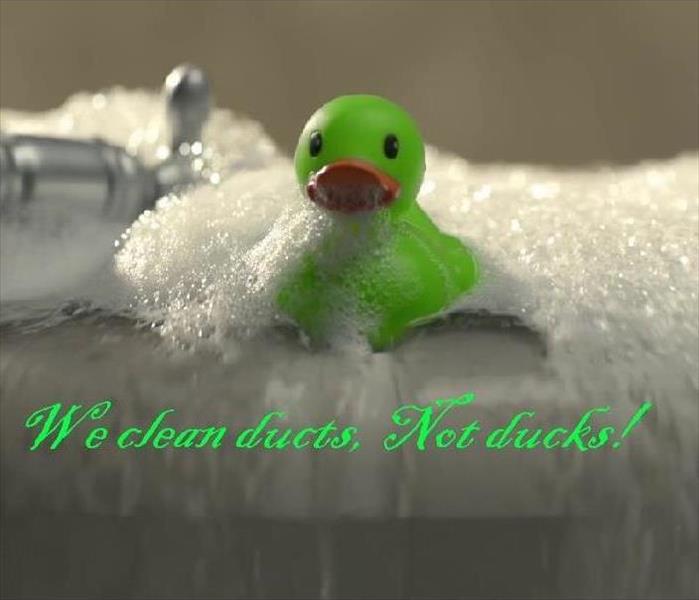 Rubber Duckie in a water overflow