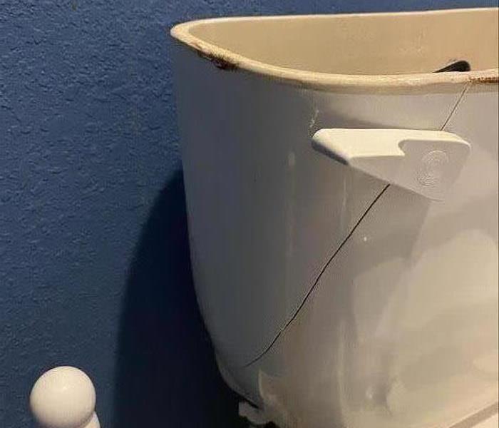 Cracked toilet bowl